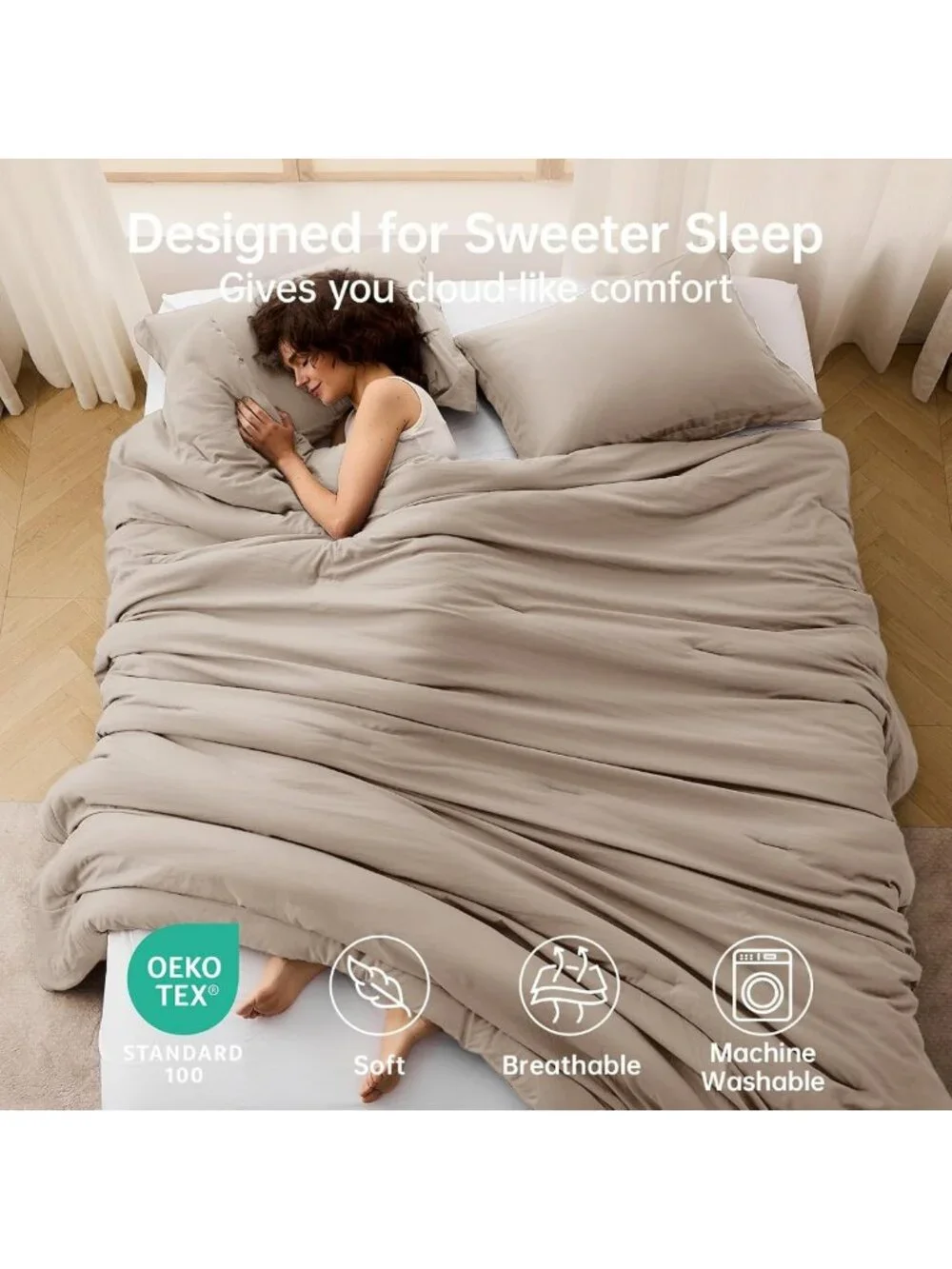Queen Size Ultra Soft Down Alternative Comforter Set - 3 Piece Lightweight
